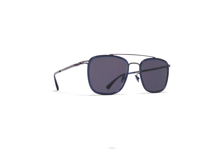 MYKITA jeppe Lite-Sonnenbrille Rahmen: A66 Blackberry/Deep Ocean | Gläser: Cool Grey Solid J6D2228