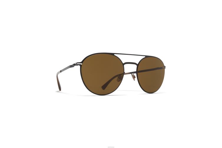 MYKITA julianisch Lite-Sonnenbrille Rahmen: Schwarz|Gläser: Raw Brown Solid J6D2230