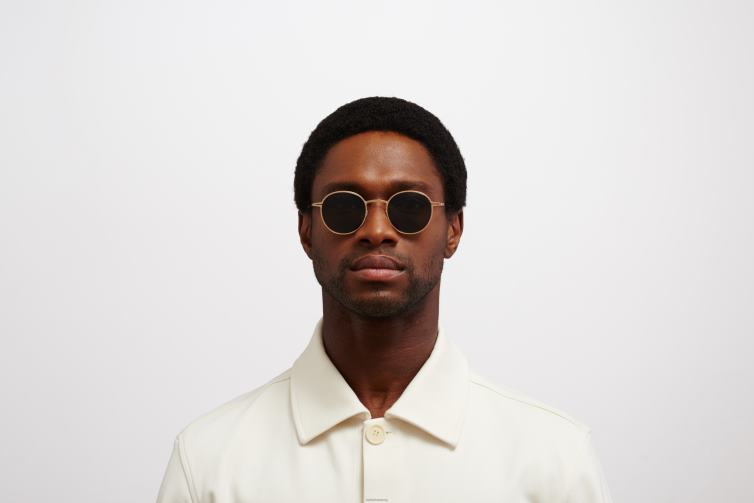 MYKITA nis Lite-Sonnenbrille Rahmen: Champagnergold|Gläser: Dunkelgrau massiv J6D22207