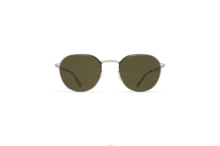 MYKITA talvi Lite-Sonnenbrille Rahmen: Silber/Schwarz|Gläser: Raw Green Solid J6D22220