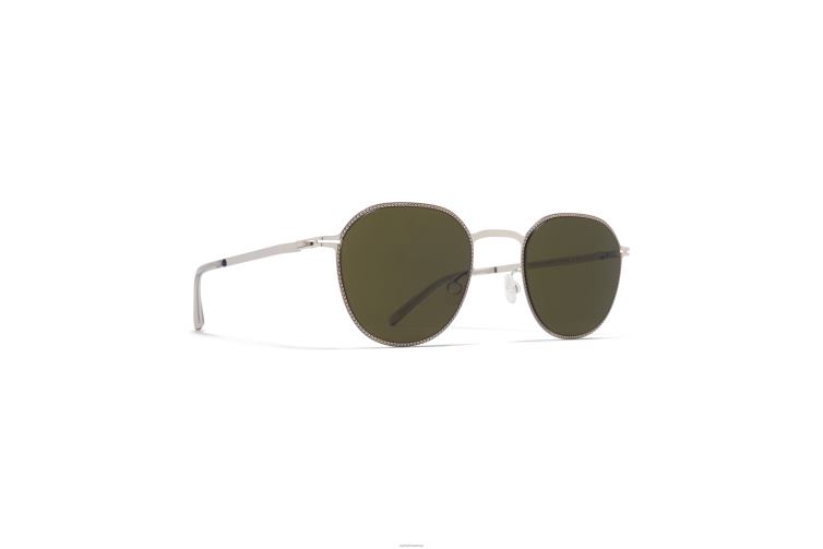 MYKITA talvi Lite-Sonnenbrille Rahmen: Silber/Schwarz|Gläser: Raw Green Solid J6D22220