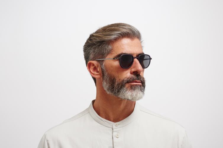 MYKITA Erle Mylon-Sonnenbrille Rahmen: MH60 Schiefergrau/glänzendes Graphit | Gläser: polarisiertes Pro-Hi-Con-Grau J6D2248
