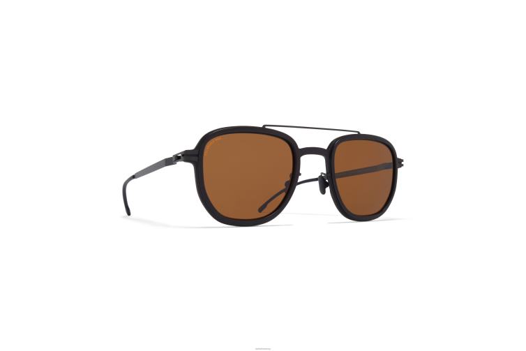 MYKITA Erle Mylon-Sonnenbrille Rahmen: MH6 Pitch Black/Schwarz | Gläser: Polarized Pro Amber Brown J6D2247