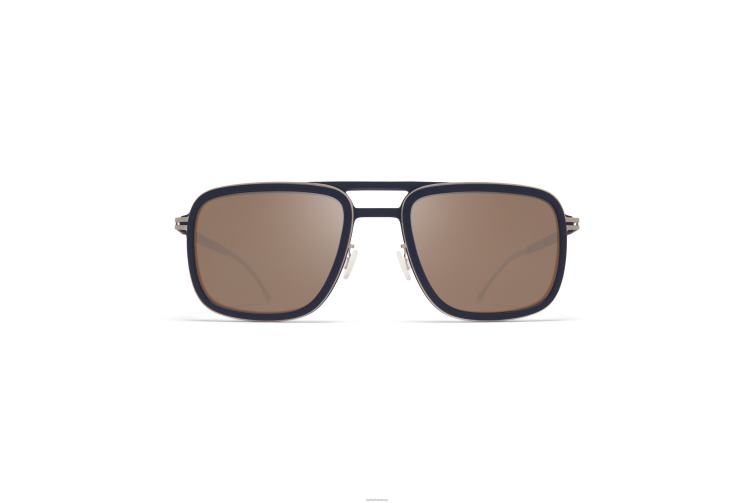MYKITA Fichte Mylon-Sonnenbrille Rahmen: MH49 Pechschwarz/Mattsilber|Linse: polarisiert prohi-conbrsf J6D2256