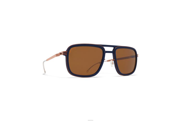 MYKITA Fichte Mylon-Sonnenbrille Rahmen: MH68 Indigo/glänzendes Kupfer | Gläser: polarisiertes Pro Amber Brown J6D2257