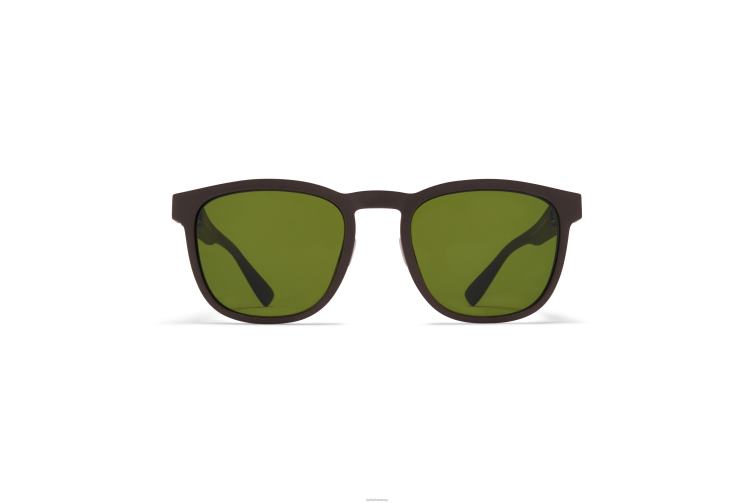 MYKITA Liebes Mylon-Sonnenbrille Rahmen: MD22 Ebenholzbraun | Gläser: grün massiv J6D22147