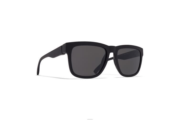 MYKITA Welle Mylon-Sonnenbrille Rahmen: MD1 Pechschwarz | Gläser: dunkelgrau einfarbig J6D22153
