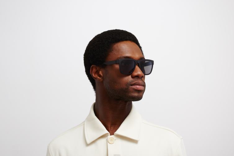 MYKITA Welle Mylon-Sonnenbrille Rahmen: MD1 Pechschwarz | Gläser: dunkelgrau einfarbig J6D22153