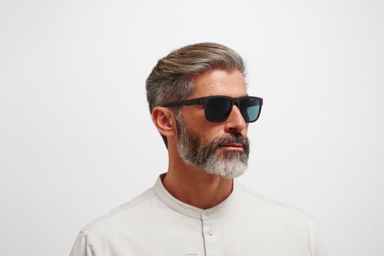 MYKITA Welle Mylon-Sonnenbrille Rahmen: MD22 Ebenholzbraun | Gläser: polarisiertes Pro Ocean Blue J6D22155