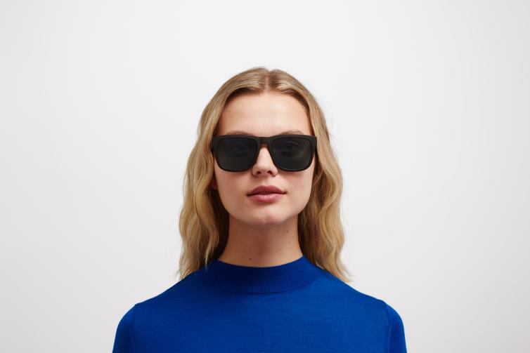 MYKITA Welle Mylon-Sonnenbrille Rahmen: MD22 Ebenholzbraun | Gläser: polarisiertes Pro Ocean Blue J6D22155