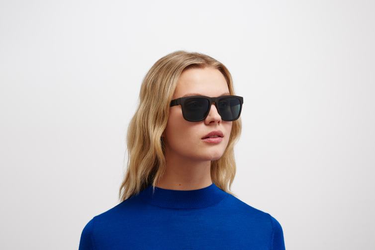 MYKITA Welle Mylon-Sonnenbrille Rahmen: MD22 Ebenholzbraun | Gläser: polarisiertes Pro Ocean Blue J6D22155