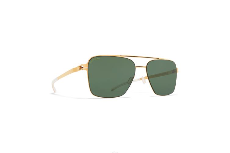 MYKITA Bernie Nr. 1 Sonnenbrille Rahmen: Gold/Schwarz|Gläser: polarisiert Pro Green 15 J6D227