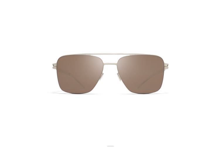 MYKITA Bernie Nr. 1 Sonnenbrille Rahmen: silber/weiß|Linse: polprohiconbrownsl/f J6D228