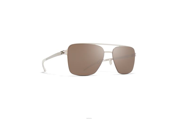MYKITA Bernie Nr. 1 Sonnenbrille Rahmen: silber/weiß|Linse: polprohiconbrownsl/f J6D228