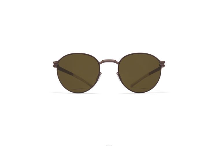MYKITA Carlo Nr. 1 Sonnenbrille Rahmen: Mocca/dunkler Sand|Gläser: Raw Green Solid J6D22164