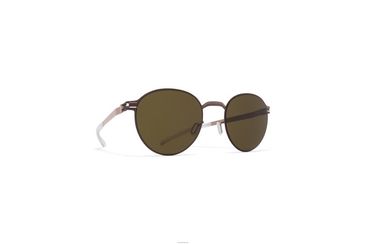 MYKITA Carlo Nr. 1 Sonnenbrille Rahmen: Mocca/dunkler Sand|Gläser: Raw Green Solid J6D22164