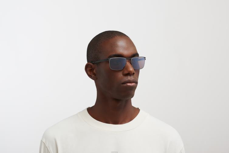 MYKITA Donovan Nr. 1 Sonnenbrille Rahmen: Schwarz/Weiß|Gläser: Polarisiert Pro Hi-Con Grau J6D2291