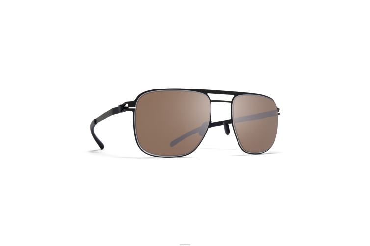 MYKITA Eli Nr. 1 Sonnenbrille Rahmen: Schwarz/Weiß|Gläser: Polarisiert Pro Hicon Braun J6D2216