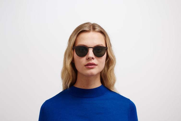 MYKITA Riley Nr. 1 Sonnenbrille Rahmen: dunkelbraun|Gläser: polarisiert Pro Green 15 J6D22191