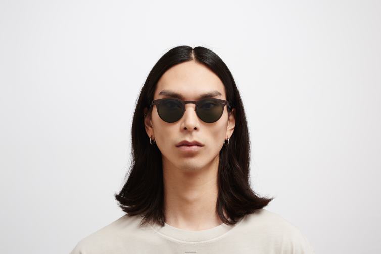 MYKITA Riley Nr. 1 Sonnenbrille Rahmen: dunkelbraun|Gläser: polarisiert Pro Green 15 J6D22191
