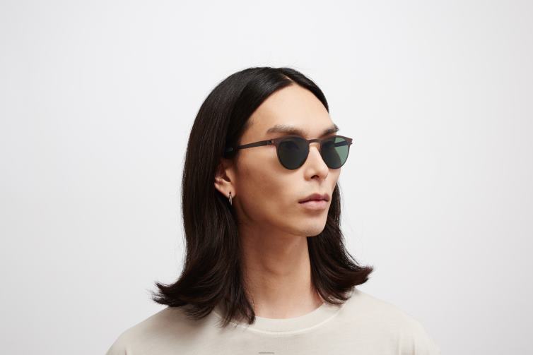 MYKITA Riley Nr. 1 Sonnenbrille Rahmen: dunkelbraun|Gläser: polarisiert Pro Green 15 J6D22191