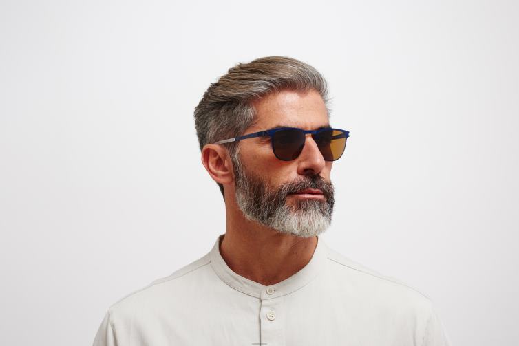 MYKITA Stanley Nr. 1 Sonnenbrille Rahmen: blauer Samt | Gläser: polarisiertes Pro-Bernsteinbraun J6D2298