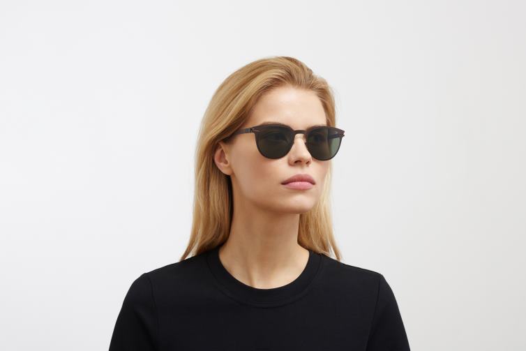 MYKITA Truman Nr. 1 Sonnenbrille Rahmen: Dunkelbraun|Gläser: Polarisiert pro grün J6D22170