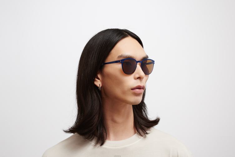 MYKITA Truman Nr. 1 Sonnenbrille Rahmen: blauer Samt | Gläser: polarisiertes Pro-Bernsteinbraun J6D22172