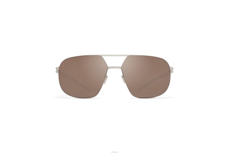MYKITA angus Nr. 1 Sonnenbrille Rahmen: silber/weiß|Linse: polprohiconbrownsl/f J6D224