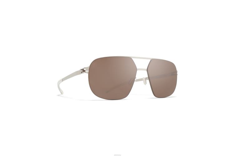 MYKITA angus Nr. 1 Sonnenbrille Rahmen: silber/weiß|Linse: polprohiconbrownsl/f J6D224
