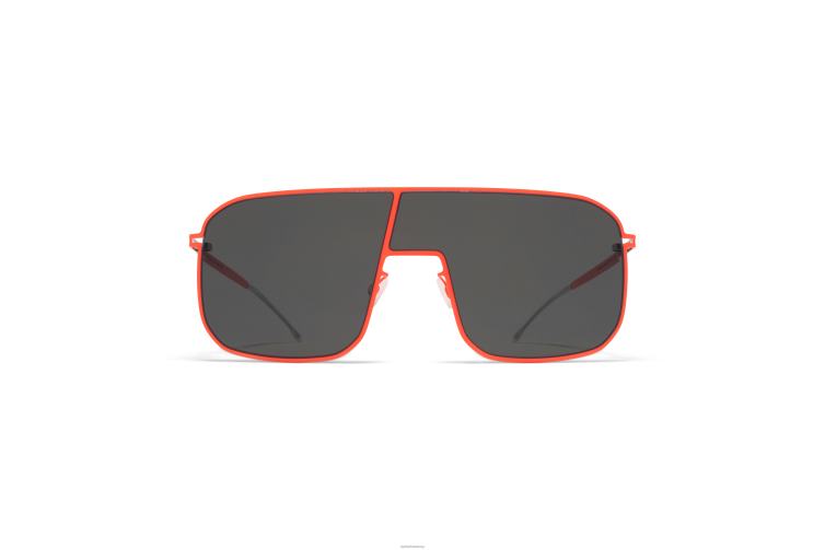 MYKITA studio12.2 Studio-Sonnenbrille Rahmen: Neonrot | Gläser: dunkelgrauer Vollschirm J6D2238