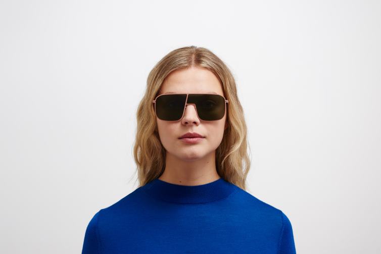 MYKITA studio12.2 Studio-Sonnenbrille Rahmen: rosa Ton|Linse: olivgrün J6D2241