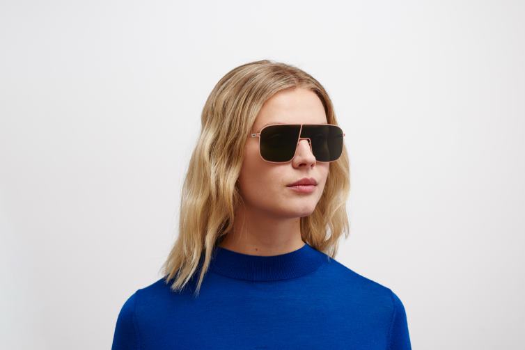 MYKITA studio12.2 Studio-Sonnenbrille Rahmen: rosa Ton|Linse: olivgrün J6D2241