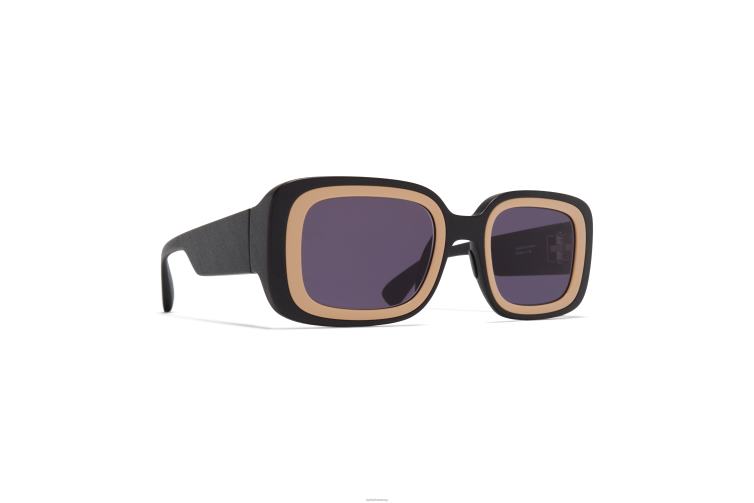 MYKITA studio13.1 Studio-Sonnenbrille Rahmen: MA2 Pitch Black/Sand | Gläser: Cool Grey Solid J6D22132